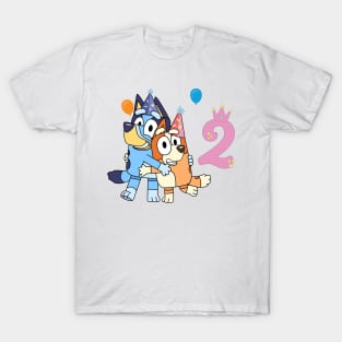 Bluey Happy 2 Years Birthday T-Shirt